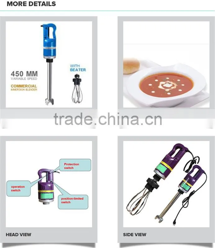 450 MM Bar Variable Speed with Beater for Restaurant Immersion High Speed Blender