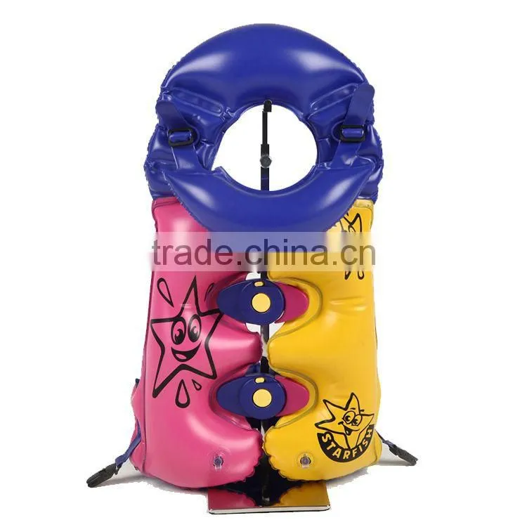 Inflatable pvc children swimming vest for kids.OEM orders are welcome.