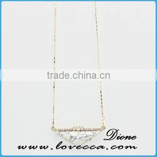 Synthetic Turquoise Gemstone necklace jewelry with gold plated chain