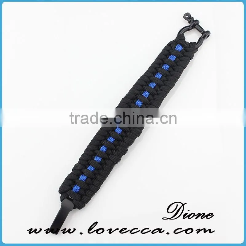 Stainless Steel Shackle Buckle Hiking Outdoor Survival Paracord Bracelet
