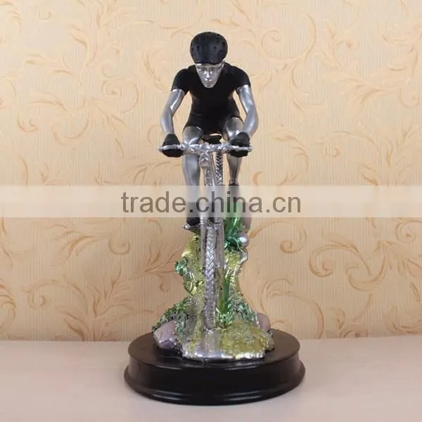 Wholesale resin model racing bicycle player scultpture sports medal