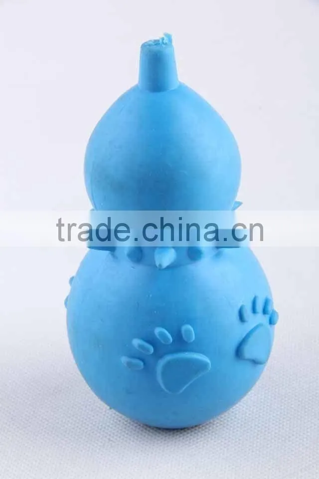TPR pet toy in gourd shape with footprint pattern/dog toy