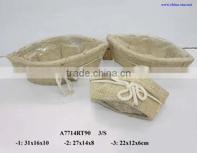 handmade rectangle jute basket drawers