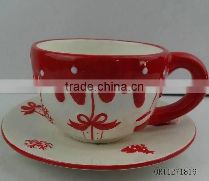 ceramic mug with saucer