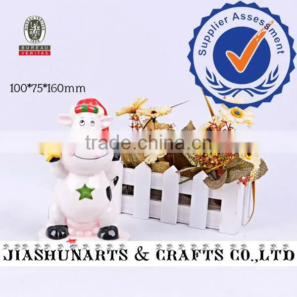 Cute Christmas Cow Ceramic Table Decorative Animals
