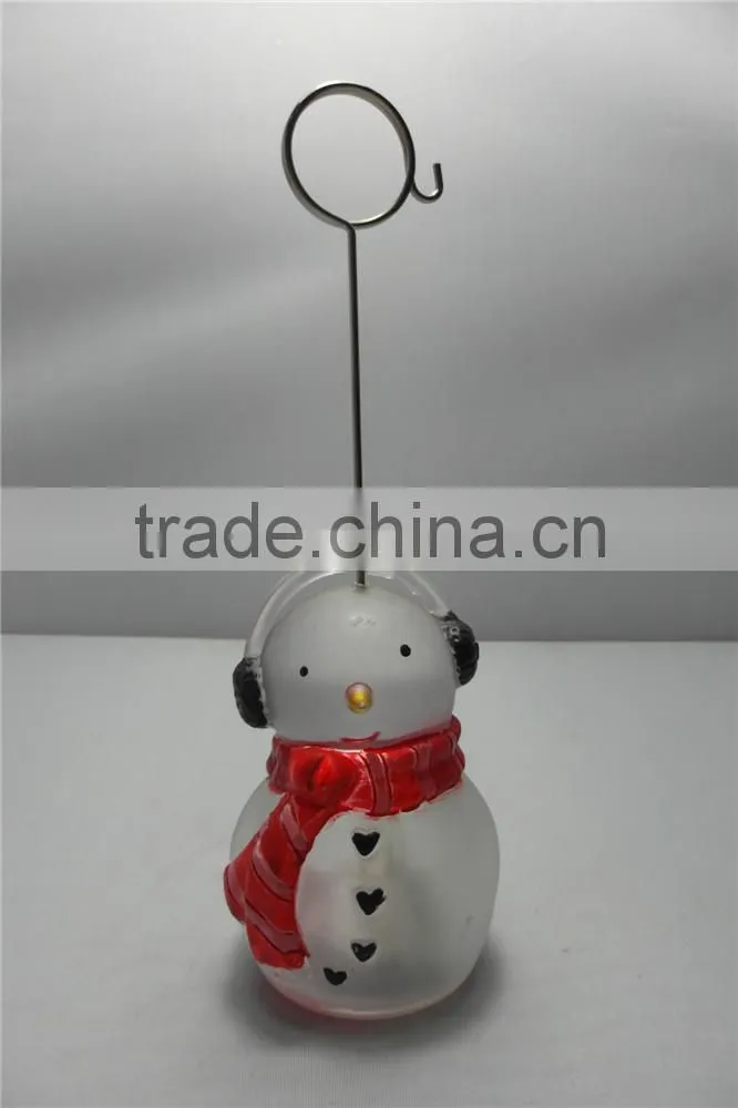 Snowman Memo Clips with Multicolor Molded Acrylic Based