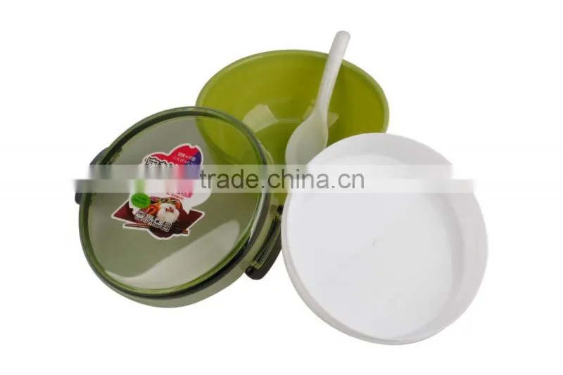 Customized Logo Double Deck PP Plastic Lunch Box With Spoon