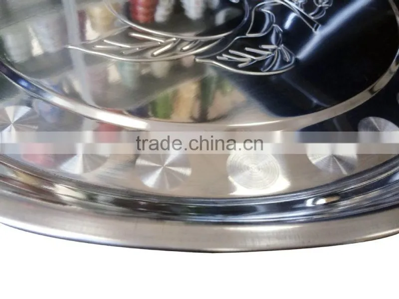 28cm High quality stainless steel round serving tray