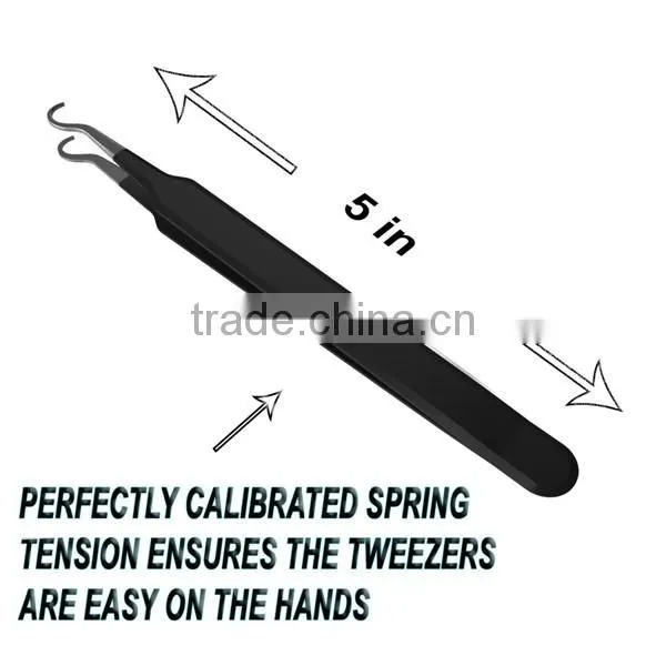 Premium Stainless Steel Bend Curved Blemish Extracto blackhead tweezer