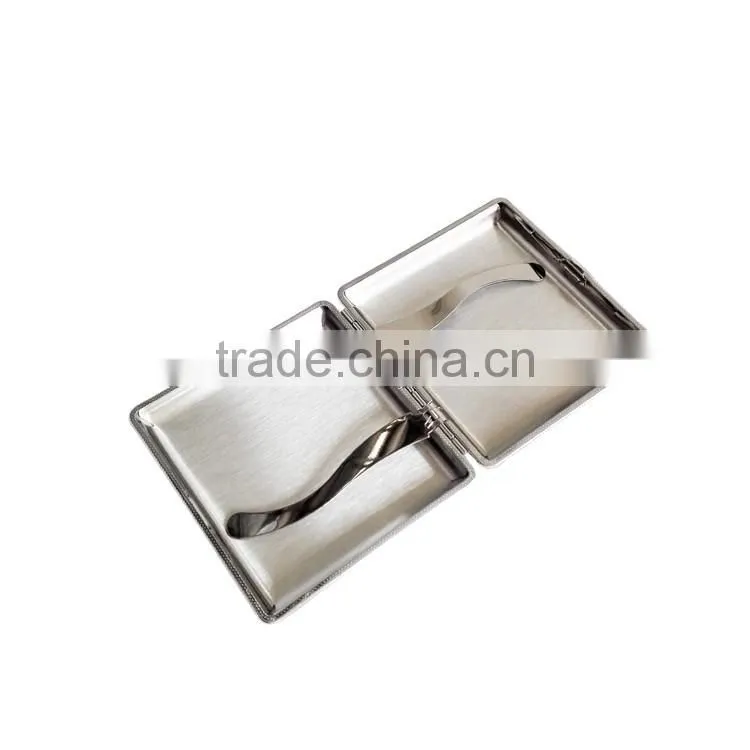 20pcs capacity cigarette case, PU+Stainless steel metal cigaette case,Metal cigarette case