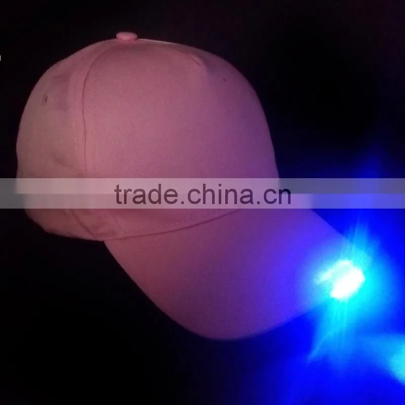 customized cheap blank 6 panel baseball caps with led light