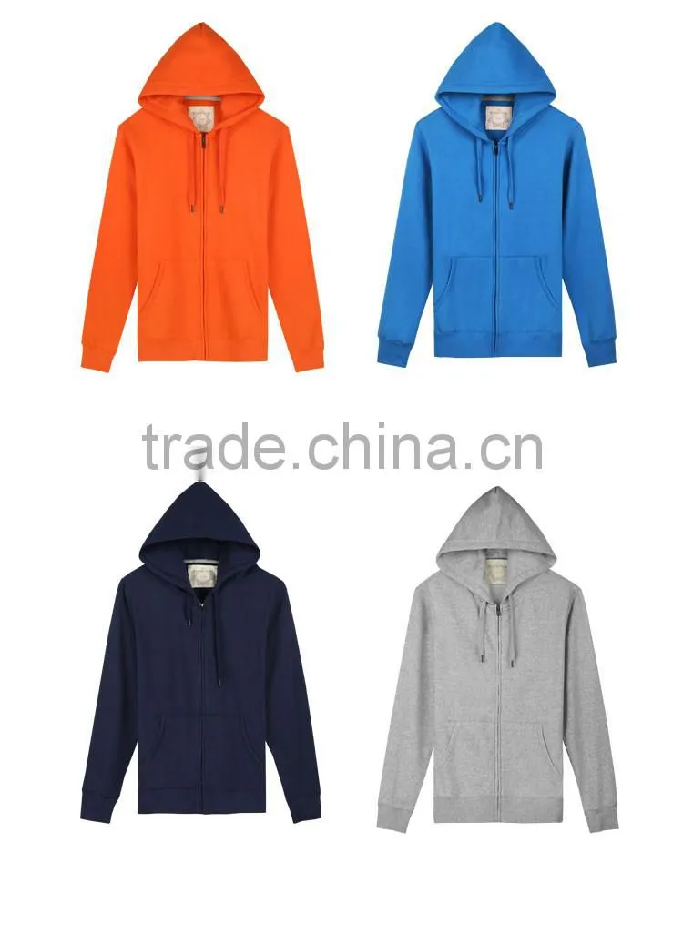 No Pockets Plain Slim Fit Wholesale Zip Hoodies