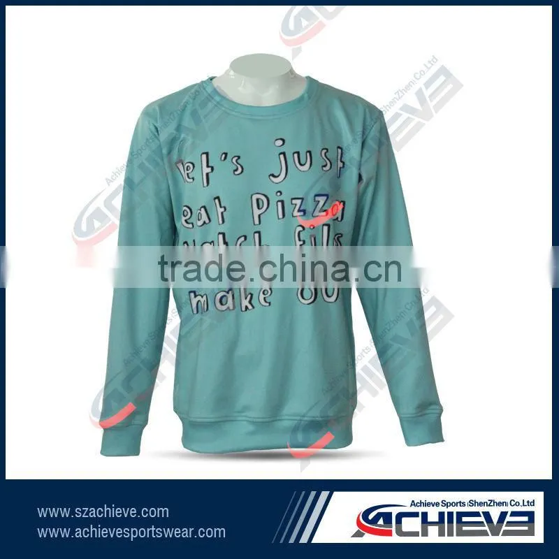 High quality fashion custom sublimation sweaters made of half cotton