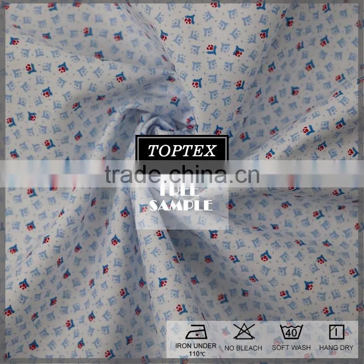 cotton elastic poplin printed fabric for shirt
