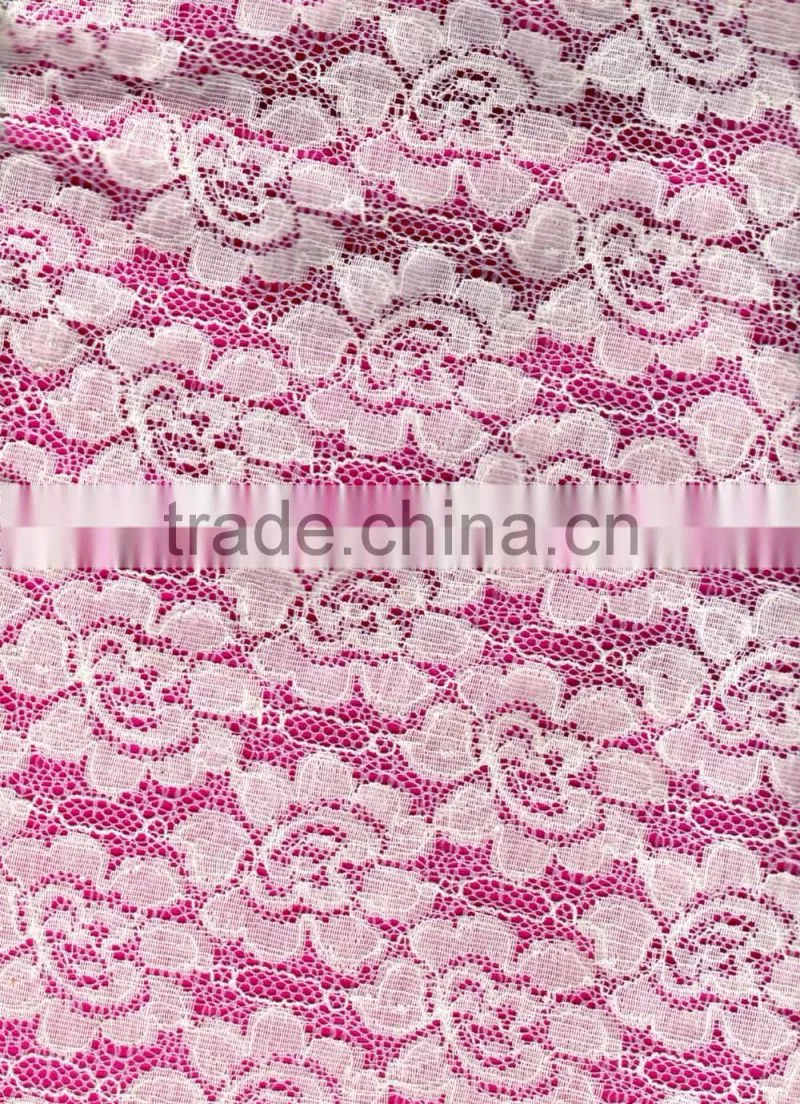 R&H Best Quality heavy african lace fabric elastic tulle fabric 100% Cotton nigeria cord lace
