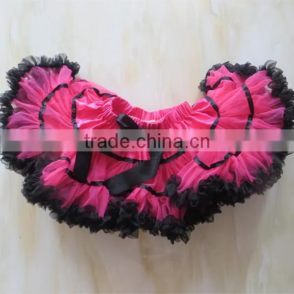 Girls Petti skirt Design princess girls dress normal style chiffon material red and black tutu skirt