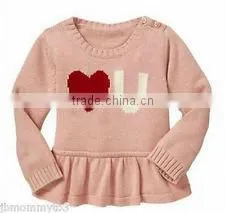 New design cartoon intarsia knitted pullover kids sweater