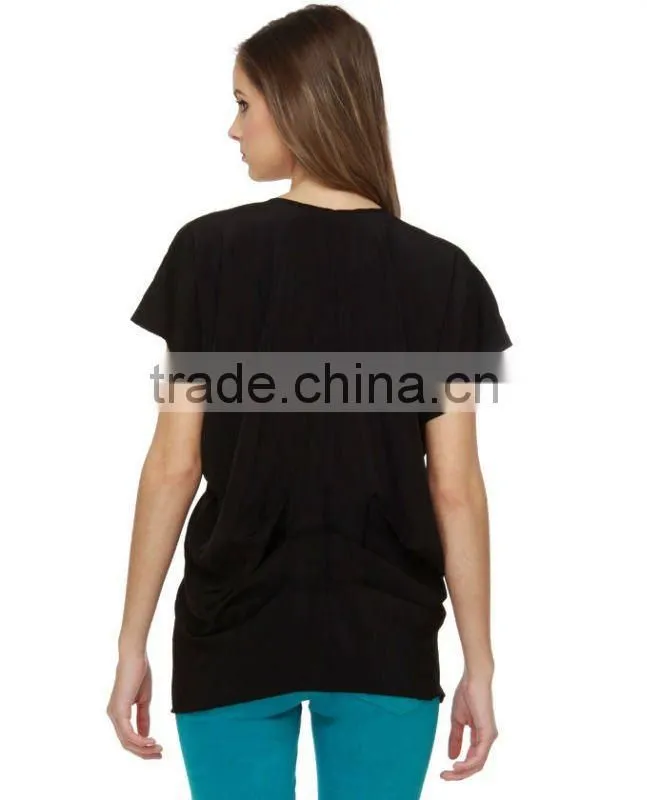Ladies top v-neck tshirt FJ201218