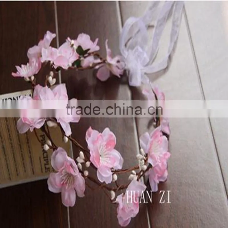 Wholesale Girls Headpiece Floral Halo Bridal Head Flower