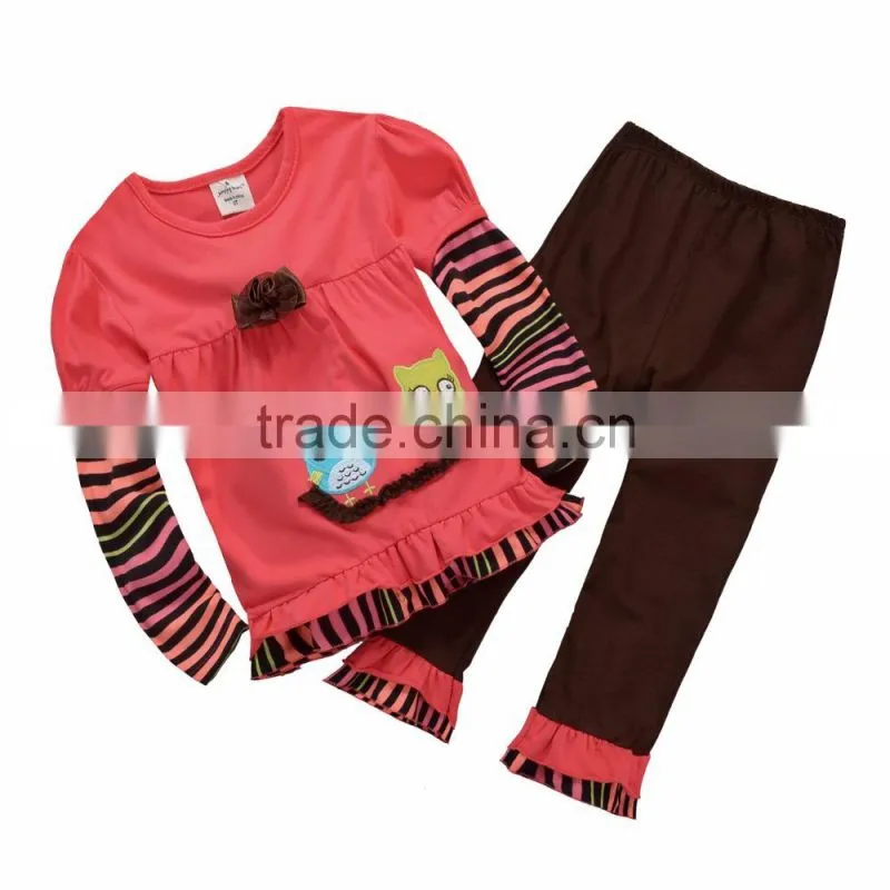 Wholesale Thanksgiving Turkey Long Sleeves Cotton Baby Clothes Set