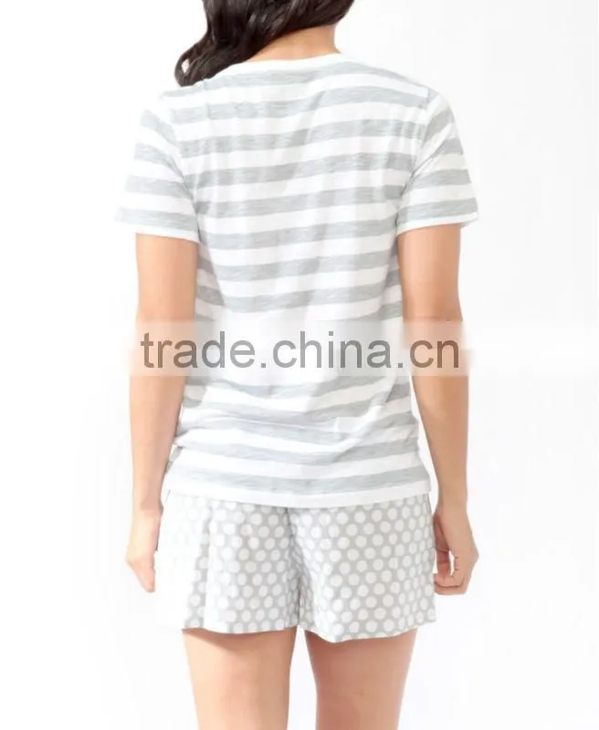 Striped Polka Dot Pajamas Set