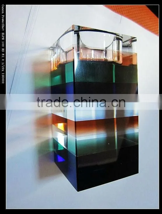 Colourful Square Crystal candlesticks
