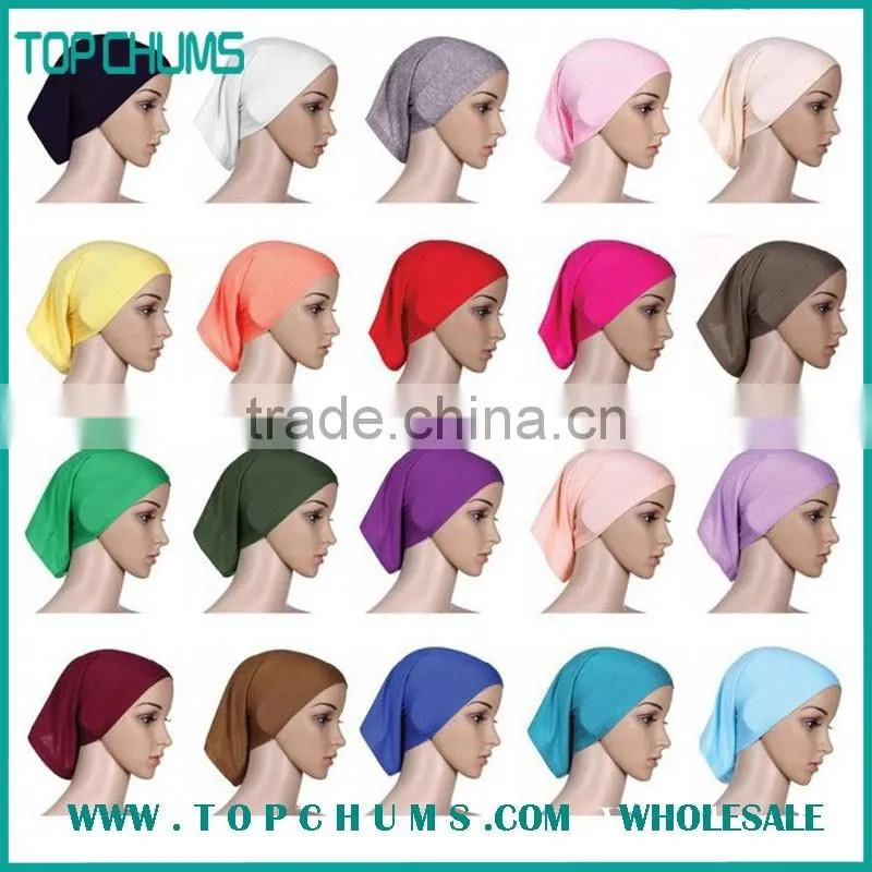 Popular series cheap women plain cap hijab scarf dubai