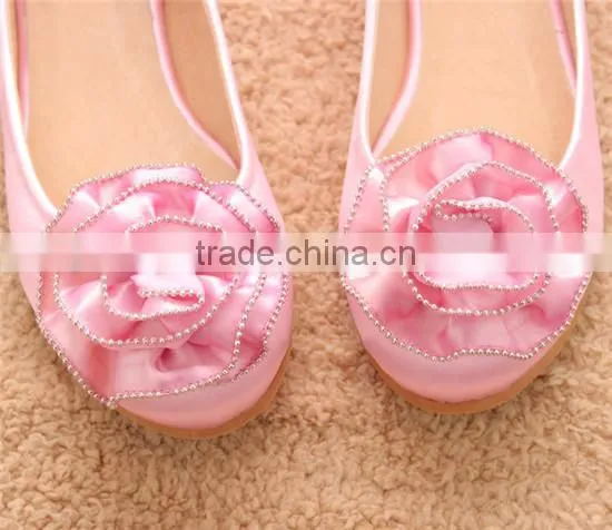Lovely DIY ribbon shoe rose flower for girls