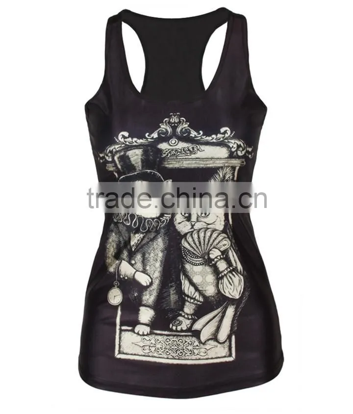 2017 Fashion New Womens Vintage Cat Steampunk Tank Top for Sale