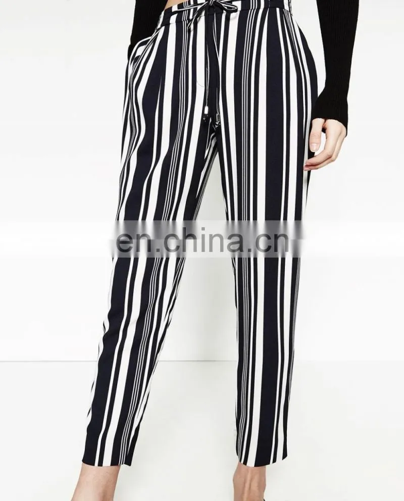 high quality new fashion women hip hop stripe pants