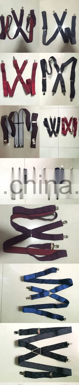 High quality 3.5cm width leather mens suspenders