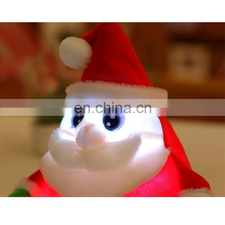 Cute Plush Toy Christmas Musical Santa with Light