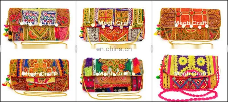 Wholesale Indian Unique Banjara Coin Clutch-Ethnic Gypsy Banjara Coin Clutch Purse- Antique Banjara Clutch Coin Purse