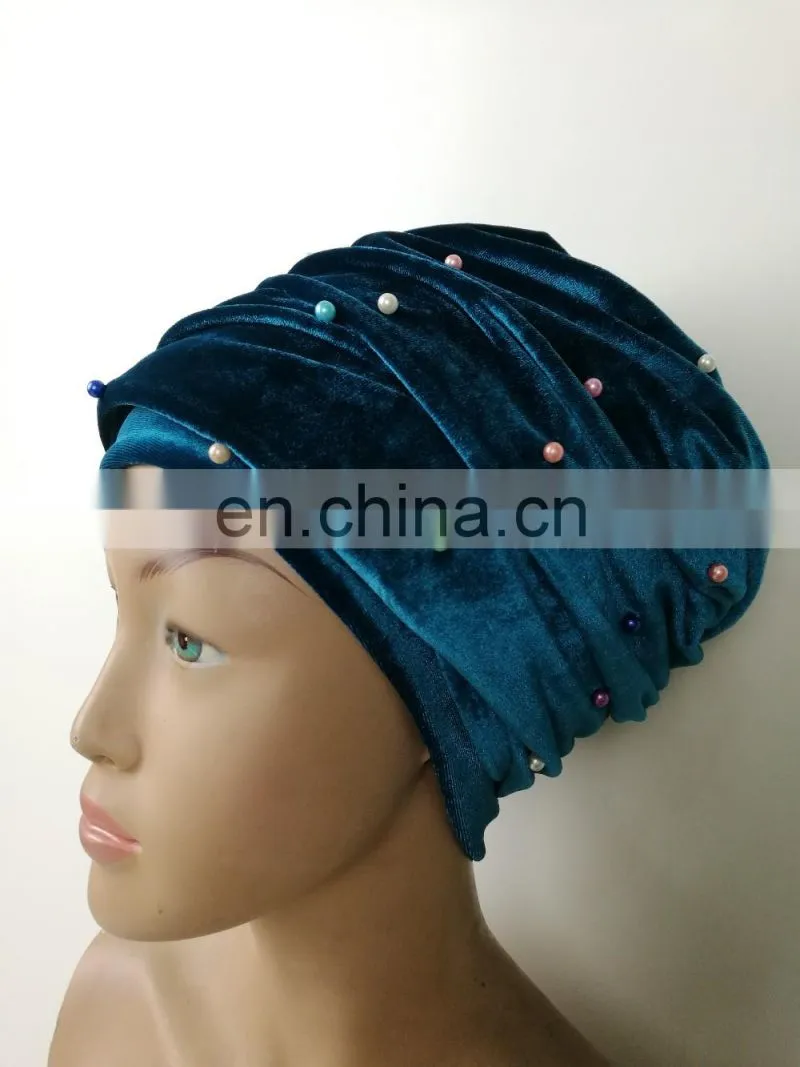 Tokay new arrival beaded turban head wrap for party