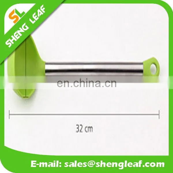 Silicone Large Ladle Green Stainless Steel Handle Spoon Scoop