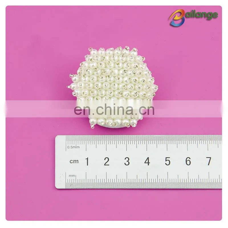 White color Wholesale handmade accessories beaded decorative button front skirt