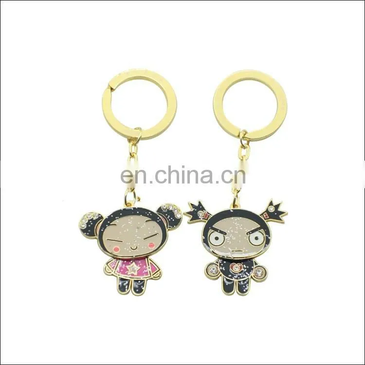 Custom double boy and gilf metal keychains for sale