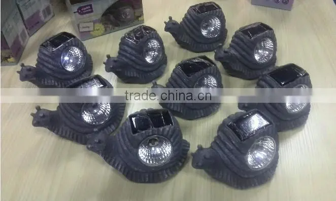 Solar power rechargable snail LED light