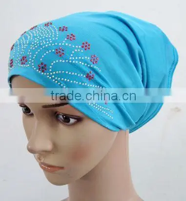 A226 Fashion 2015 beaded two piece muslim hijab