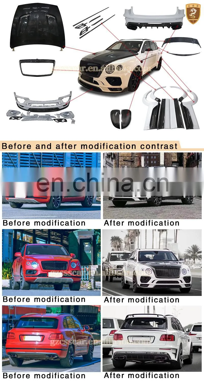 Good fitment Mansry carbon fiber car bumper body kit for bentley bentayga