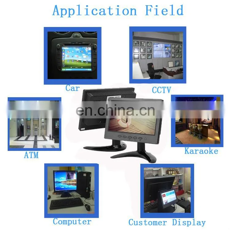 Factory price VGA/BNC/AV Input High Brightness Cctv small Computer Touch Screen 7 inch Lcd hd Monitor