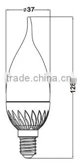 CE 5W E14 E27 Dimmable LED Candle Bulb