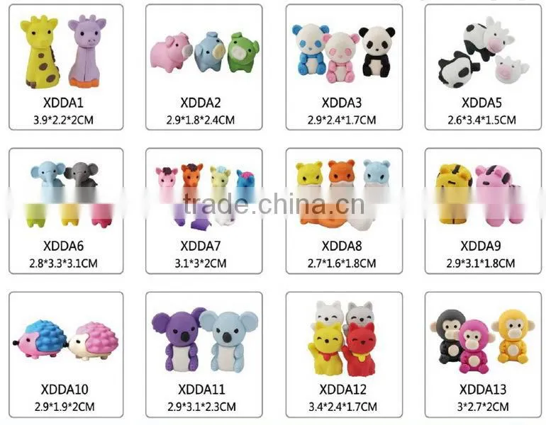 Hotsale Cheap Chinese Stationery 3D Tiger Cute Animal Rubber Eraser