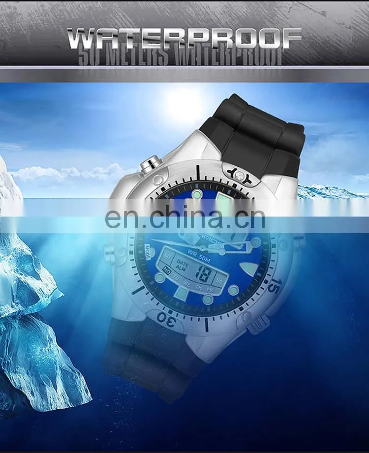Sanda 3009 New Design Men LED Digital Watch Functional Waterproof Sport Watches Hip Hop