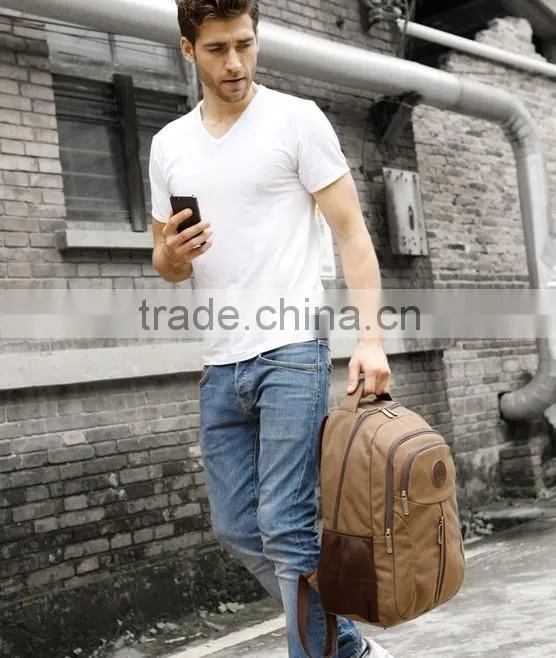 brown canvas backpacks for college student,vintage fashion backpack bags