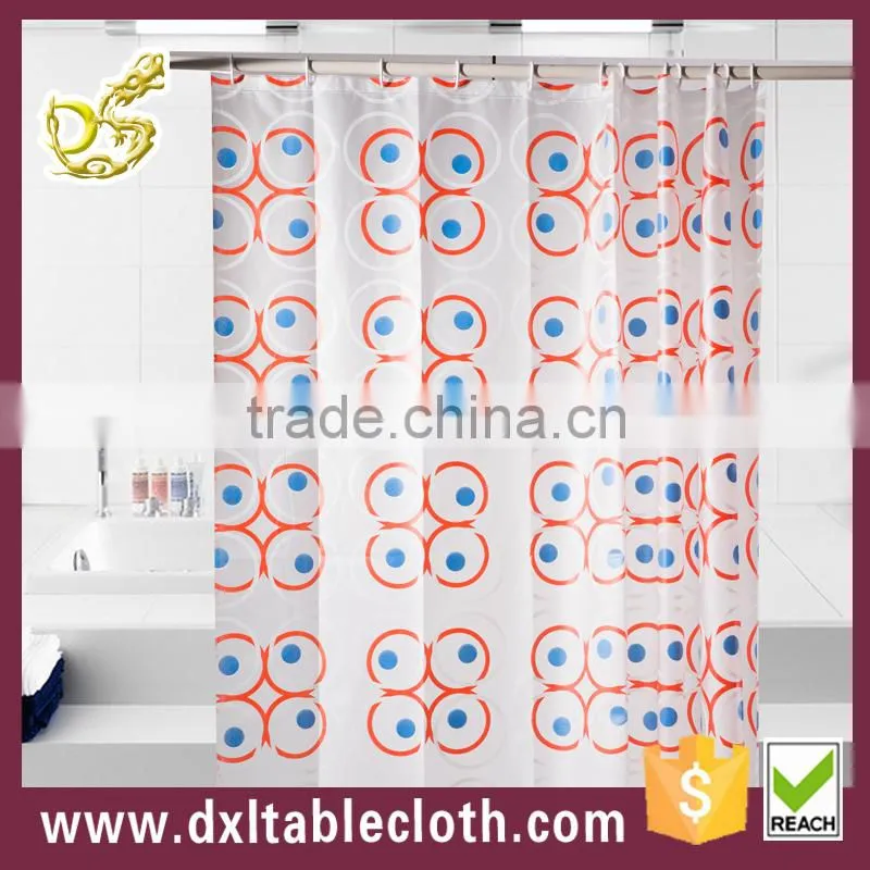 2015 Modern design peva material and Eco-Friendly peva Shower Curtain