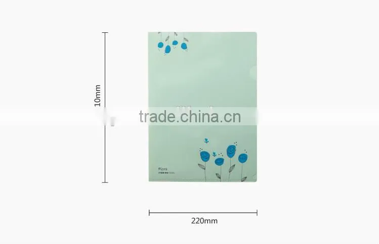 Customzied PP a4 size L shaped plastic folder with CMYK printing