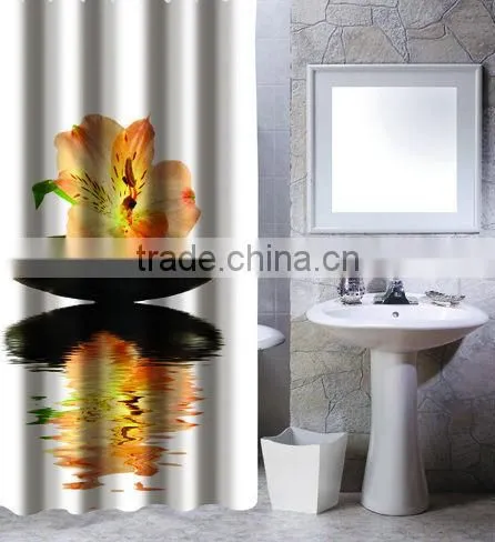 beautiful printing shower curtain with matching window curtain