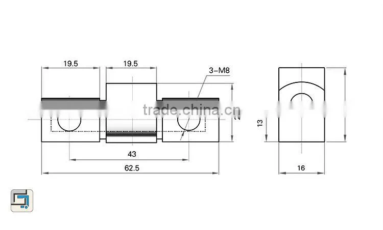 zinc plated hinge with metal material