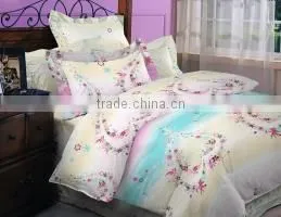 Microfiber Reversible Duvet Quilt Cover Fitted Sheet & Pillowcases Beding Set